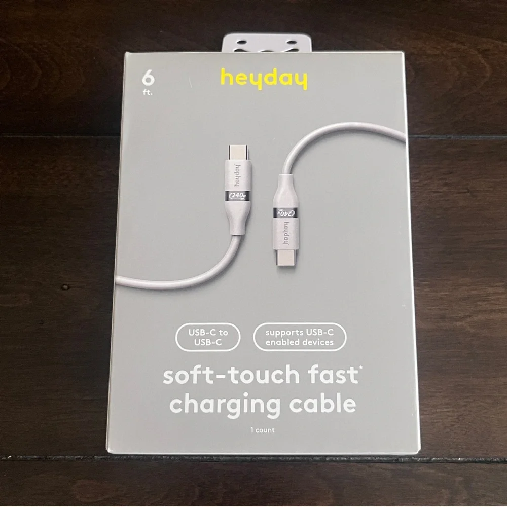 heyday - 6 ft. soft-touch fast® charging cable - NWT